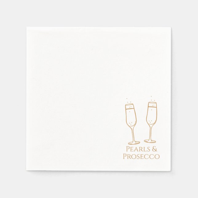 Guardanapo De Papel Pérolas e Chá de panela Prosecco (Frente)