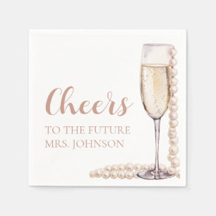 Guardanapo De Papel Pérolas e Prosecco Chá de Noiva da Futura Sra.