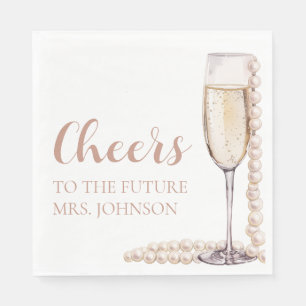 Guardanapo De Papel Pérolas e Prosecco Chá de Noiva da Futura Sra.