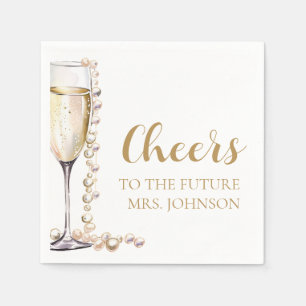 Guardanapo De Papel Pérolas e Prosecco Future Sra Chá de Noiva