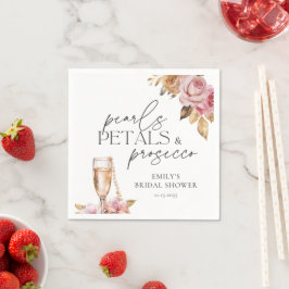 Guardanapo De Papel Pérolas Pétalas & Prosecco Chuveiro Floral Nupcial