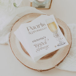 Guardanapo De Papel Pérolas & Prosecco Chá de Noiva Elegante