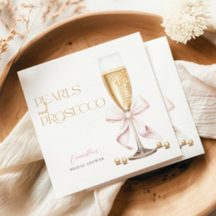 Guardanapo De Papel Pérolas Rosa & Brunch de Chá de Noiva com Laço de