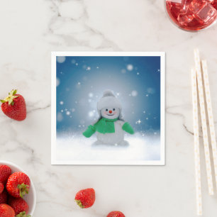Guardanapo De Papel Personagem adorável de boneco de neve de Natal do