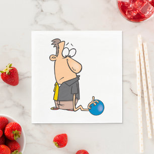 Guardanapo De Papel Personagem Sad Bowler Engraçado com Bola de bolich
