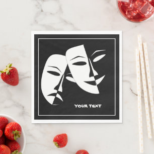 Guardanapo De Papel Personalidade Branco Preto Tragédia em Comédia d