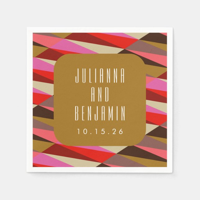 Guardanapo De Papel Personalidade Geométrica de Casamento de Arte Eleg (Frente)