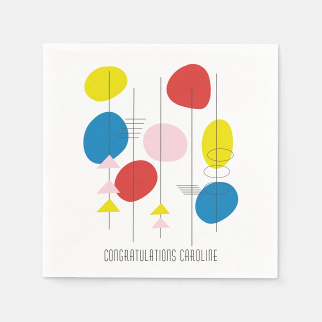 Guardanapo De Papel Personalização da Celebração Moderna de Abstratos  (Frente)