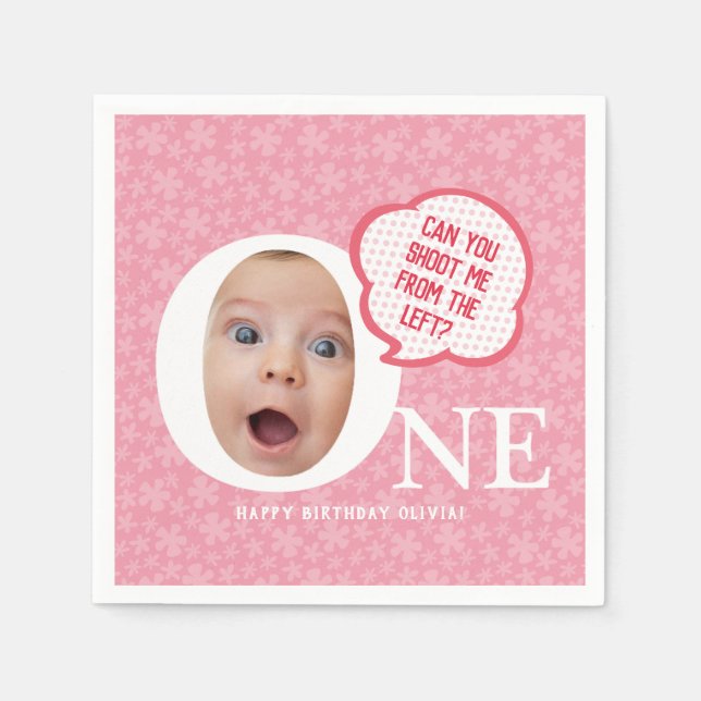 Guardanapo De Papel Personalização da Colagem de Fotos de Bebê Diverti (Frente)