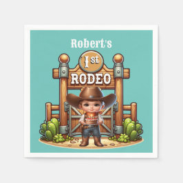 Guardanapo De Papel Personalização de Aniversário do Primeiro Rodeo Oc