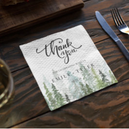 Guardanapo De Papel Personalização de Casamento de Floresta de Pine Wo