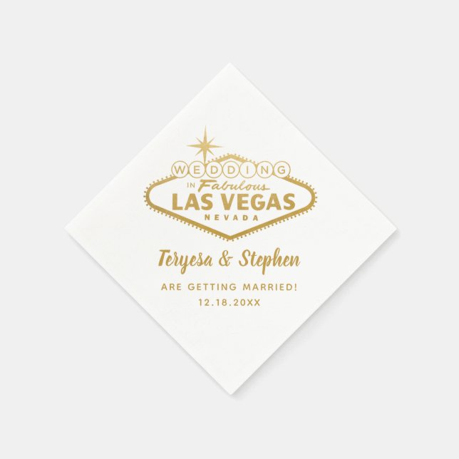 Guardanapo De Papel Personalização de Casamento de Las Vegas (Canto)