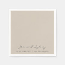 Personalização de Casamento de Script Beige Taupe 