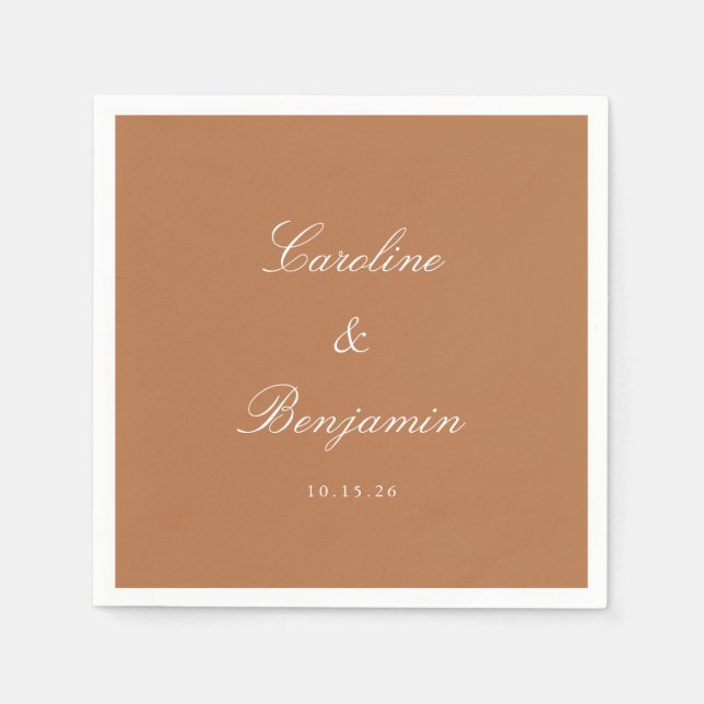 Guardanapo De Papel Personalização de Casamento Elegante do Script Ter (Frente)