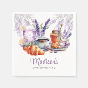 Guardanapo De Papel Personalização de Lavanda Birthday Brunthday