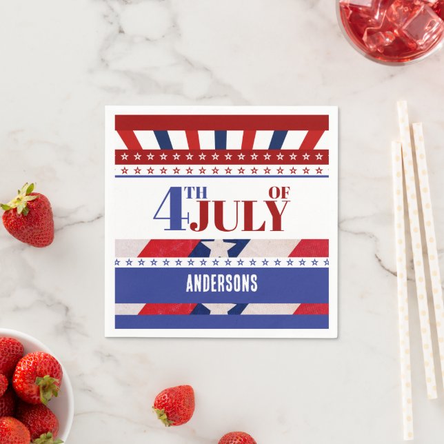 Guardanapo De Papel Personalização do Flag of America Artsy em 4 de ju (Insitu)