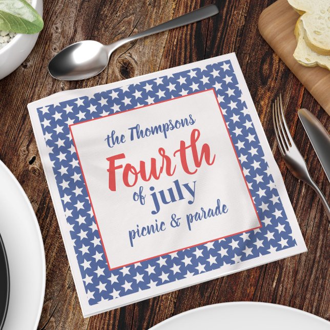 Guardanapo De Papel Personalização do Verão de Cute em 4 de julho (Criador carregado)