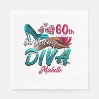 Guardanapo De Papel Personalizada 60º aniversário da mulher africana a