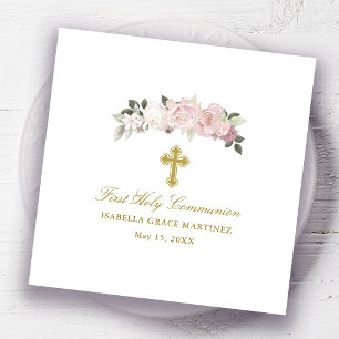 Guardanapo De Papel Personalizada Editável Primeira Sagrada Comunhão