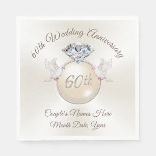 Guardanapo De Papel Personalizado 60 anos Diamond Napkins