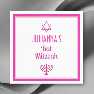 Guardanapo De Papel Personalizado Bat Mitzvah Napkins
