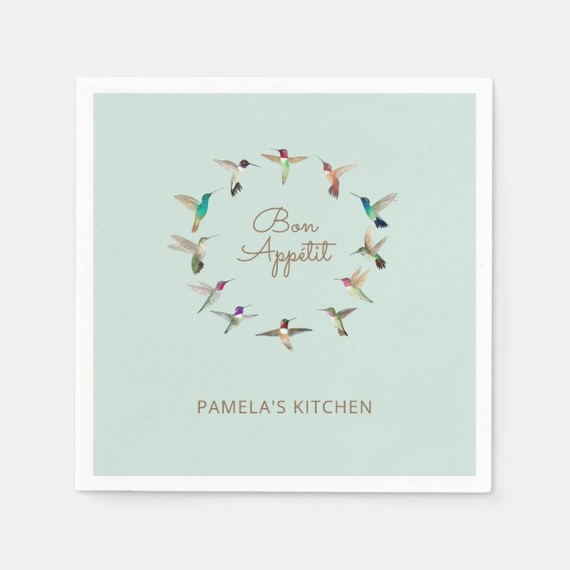 Guardanapo De Papel Personalizado Bon Appétit California Hummingbird (Frente)