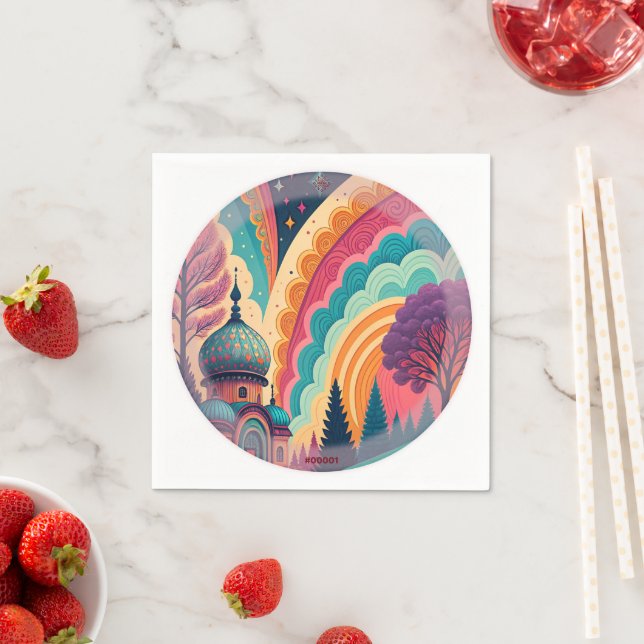 Guardanapo de papel personalizado com arte de fant (Insitu)