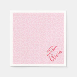 Guardanapo de papel personalizado com flores simpl