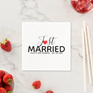 Guardanapo De Papel Personalizado de Casamento de recem casados