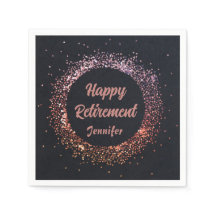 Personalizado Elegante Preto Rosa Dourado Feliz Ap
