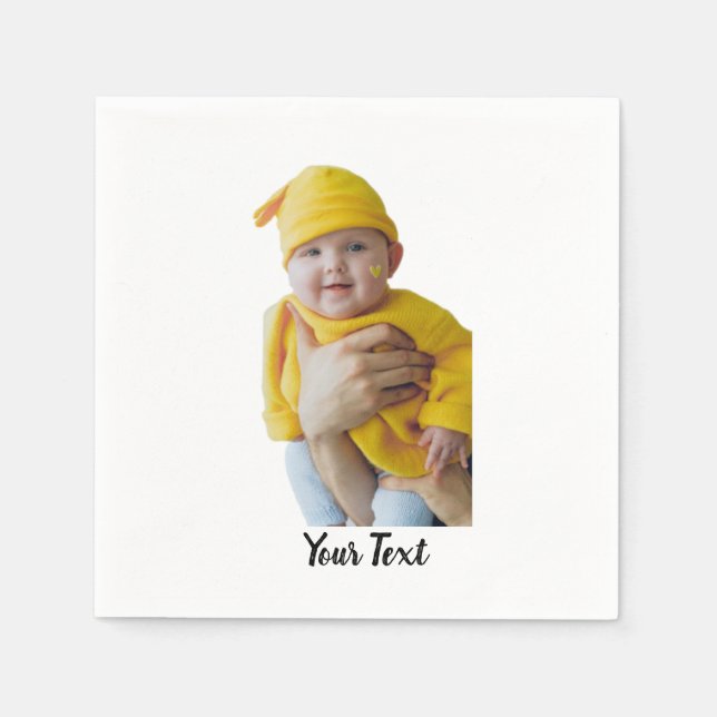 Guardanapo De Papel Personalizado Feito - Adicionar Foto e Texto (Frente)