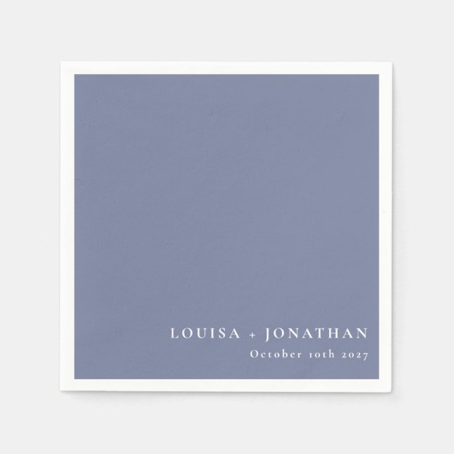 Guardanapo De Papel Personalizado Mínimo de Tendência Periwinkle Elega (Frente)