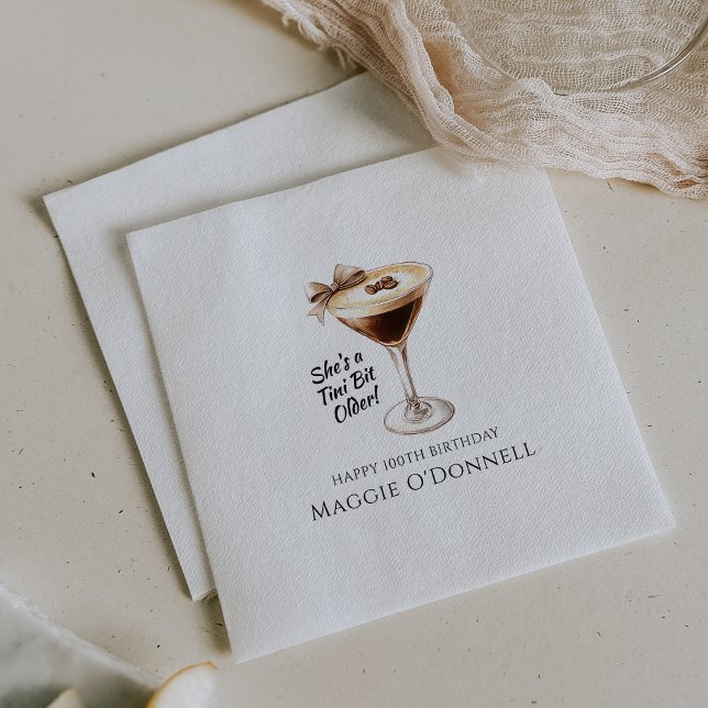 Guardanapo De Papel Personalizado Napkins 100º Aniversário Martini (Criador carregado)
