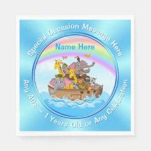Personalizado, Noah's Ark Napkins, Noah's Ark Part