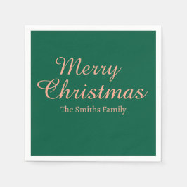 Guardanapo De Papel Personalizado Nome Moderno de Merry Natal