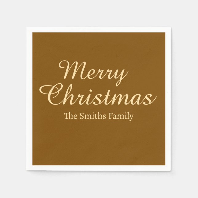 Guardanapo De Papel Personalizado Nome Moderno de Merry Natal (Frente)