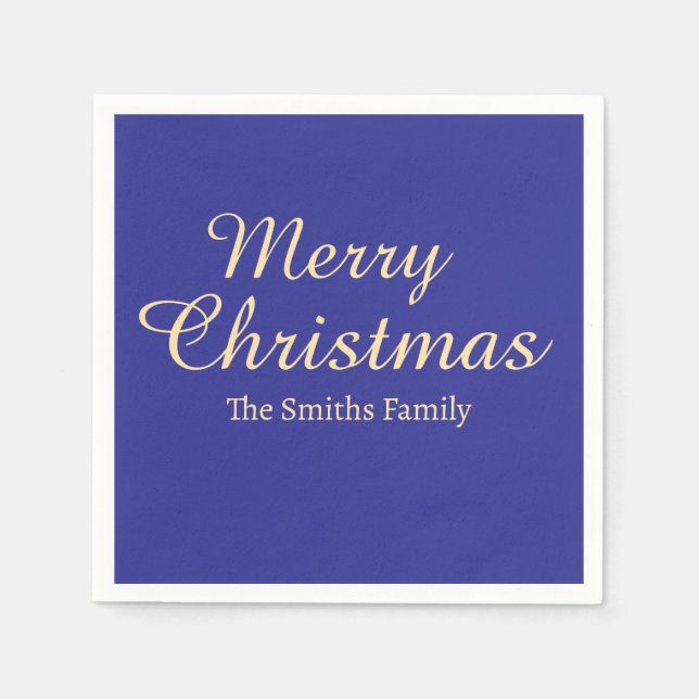 Guardanapo De Papel Personalizado Nome Moderno de Merry Natal (Frente)