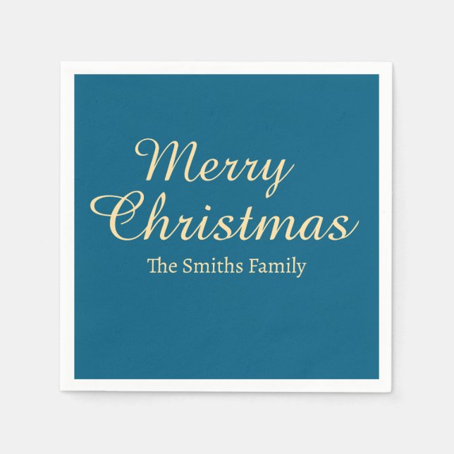 Guardanapo De Papel Personalizado Nome Moderno de Merry Natal (Frente)