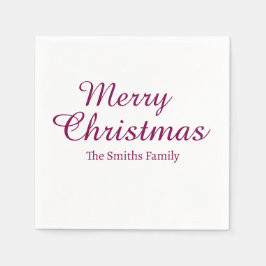 Guardanapo De Papel Personalizado Nome Moderno de Merry Natal