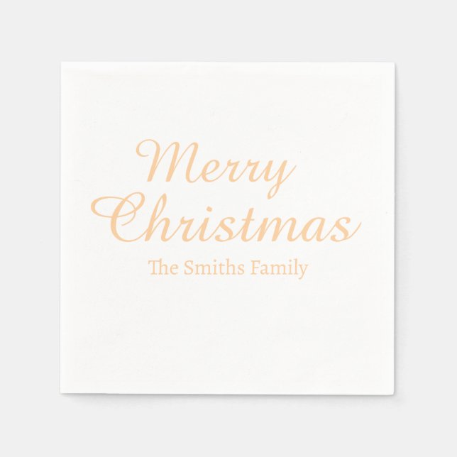 Guardanapo De Papel Personalizado Nome Moderno de Merry Natal (Frente)