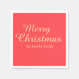 Guardanapo De Papel Personalizado Nome Moderno de Merry Natal