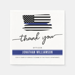 Guardanapo De Papel Personalizado Obrigado Policial Presente