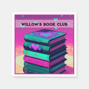 Guardanapo De Papel Personalizado Para O Amor Dos Livros De Rosa