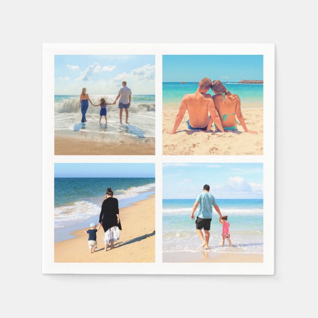 Guardanapo De Papel Personalizado Personalizado Sua Colagem De Fotos N (Frente)