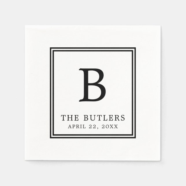 Guardanapo de papel personalizado preto e branco p (Frente)
