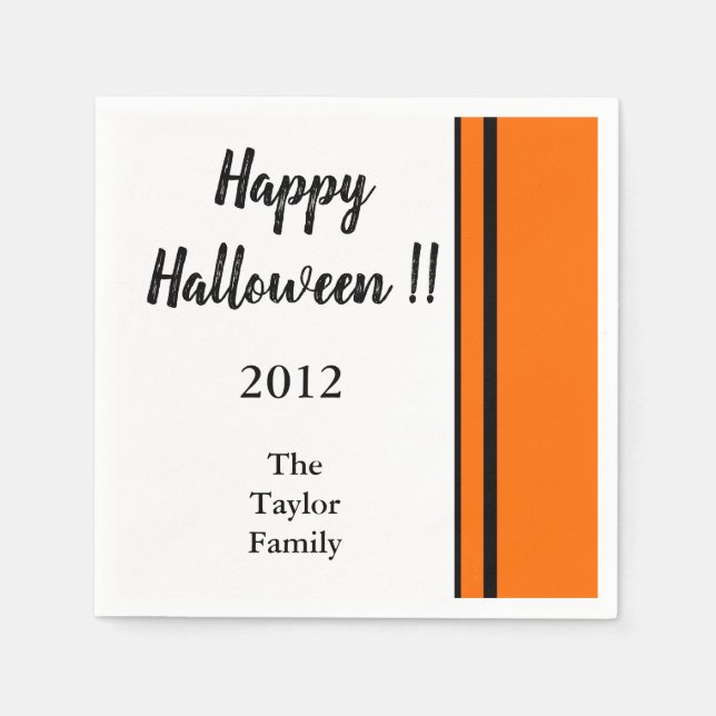 Guardanapo De Papel Personalizado Qualquer Nome Trendy Happy Halloween (Frente)
