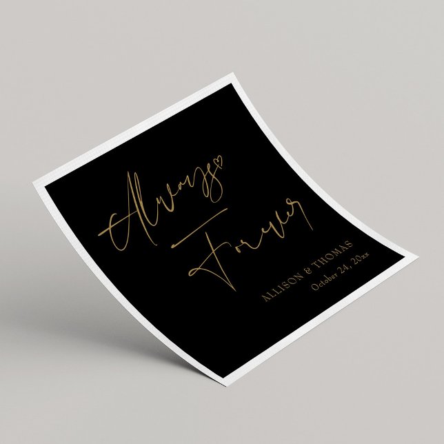Guardanapo De Papel Personalizado sempre e para sempre em casamento Do (Personalized Always and Forever in Gold Wedding Napkins)
