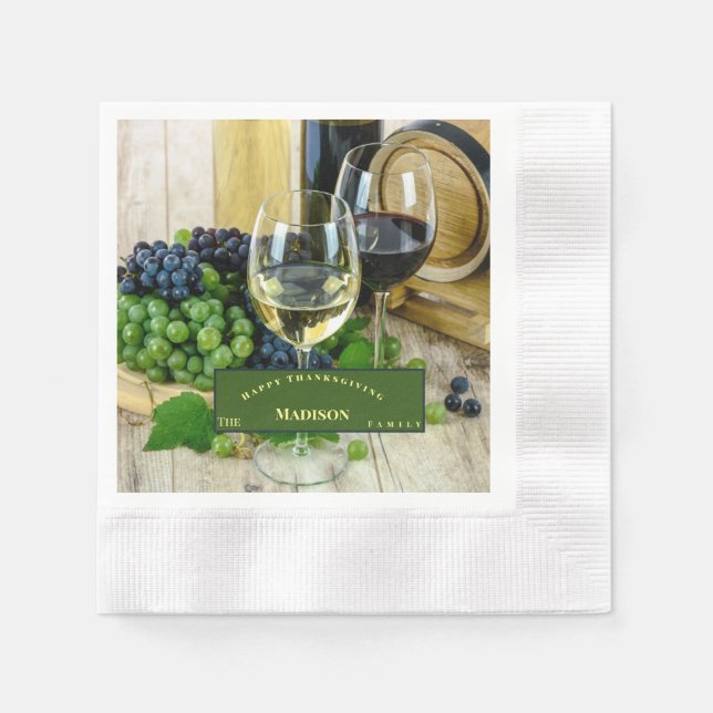 Guardanapo De Papel Personalizar Ação de Graças Única (Frente)