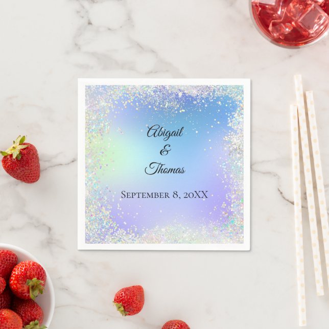 Guardanapo De Papel Personalizar Anniversar de Casamento Roxo Azul-Bri (Insitu)