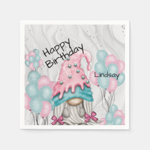Guardanapo De Papel Personalizar Ballons da Gnome Birthday